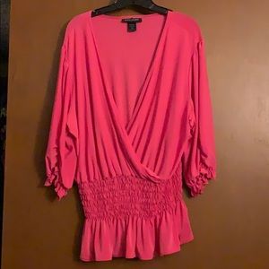 Ashley Stewart blouse with peplum smock waist